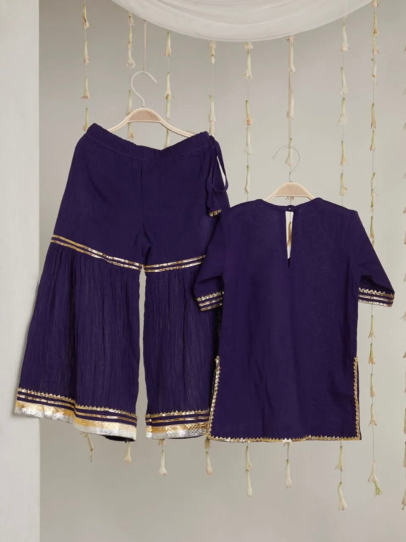Kids gota work blue gharara set
