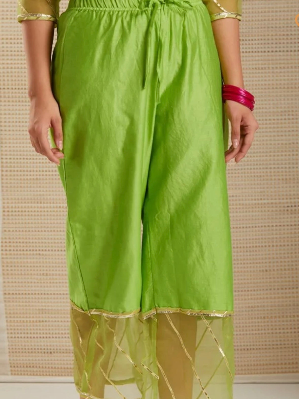 Sabz totia chanderi suit set