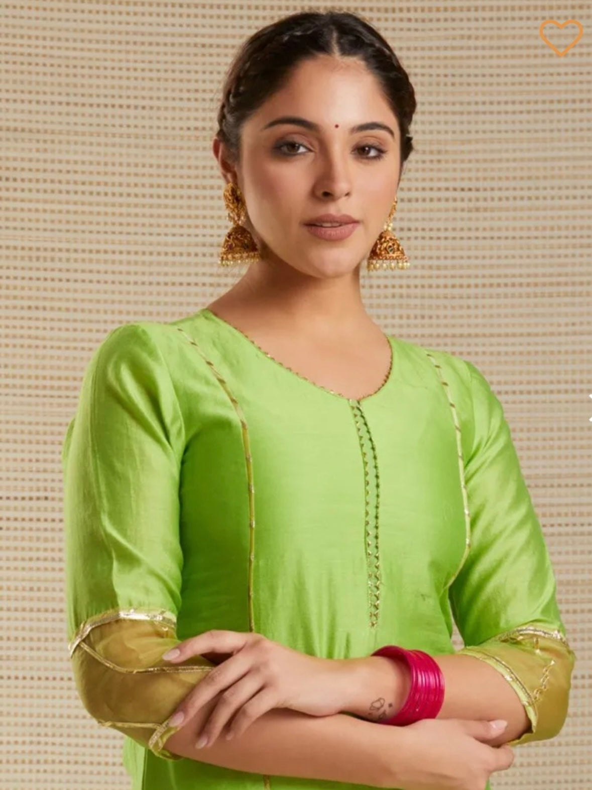 Sabz totia chanderi suit set