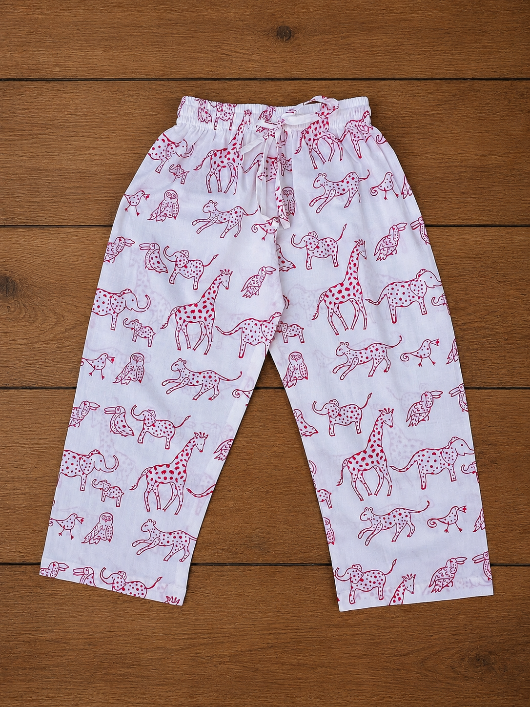 Red animal print kids loungewear set