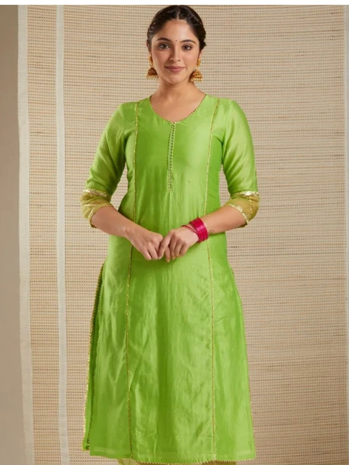 Sabz totia chanderi suit set