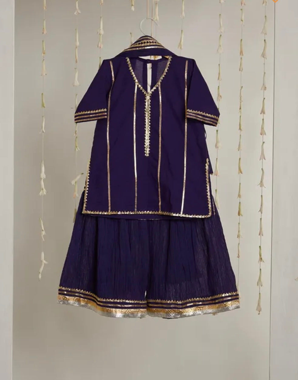 Kids gota work blue gharara set