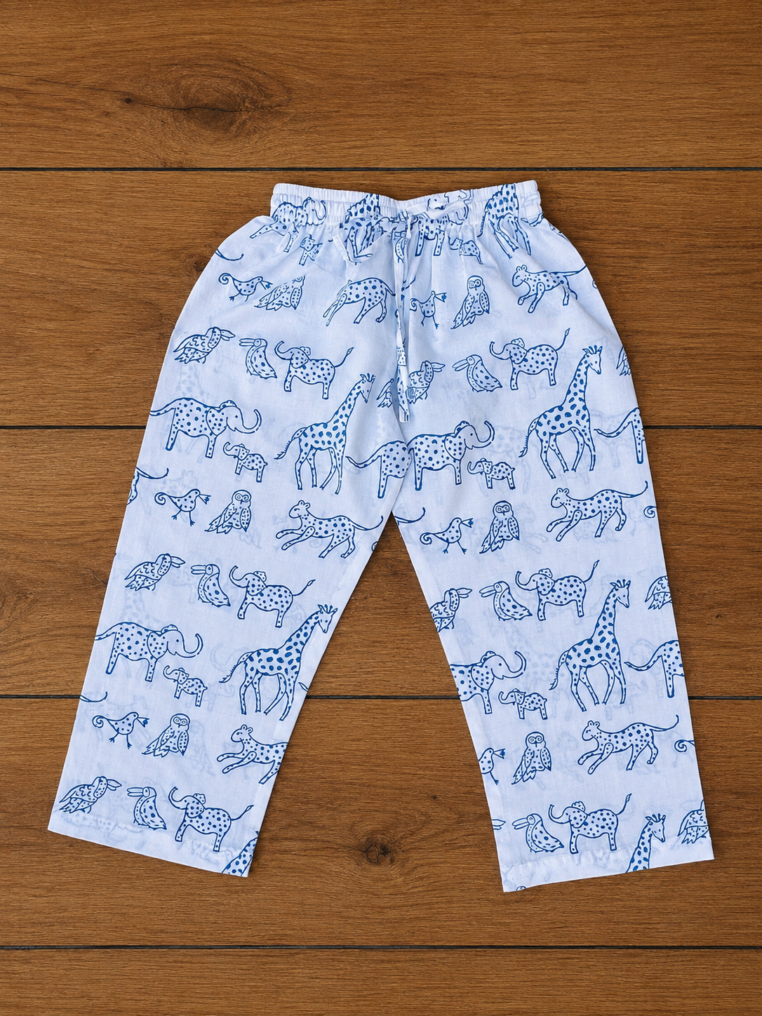 Blue animal print kids loungewear set