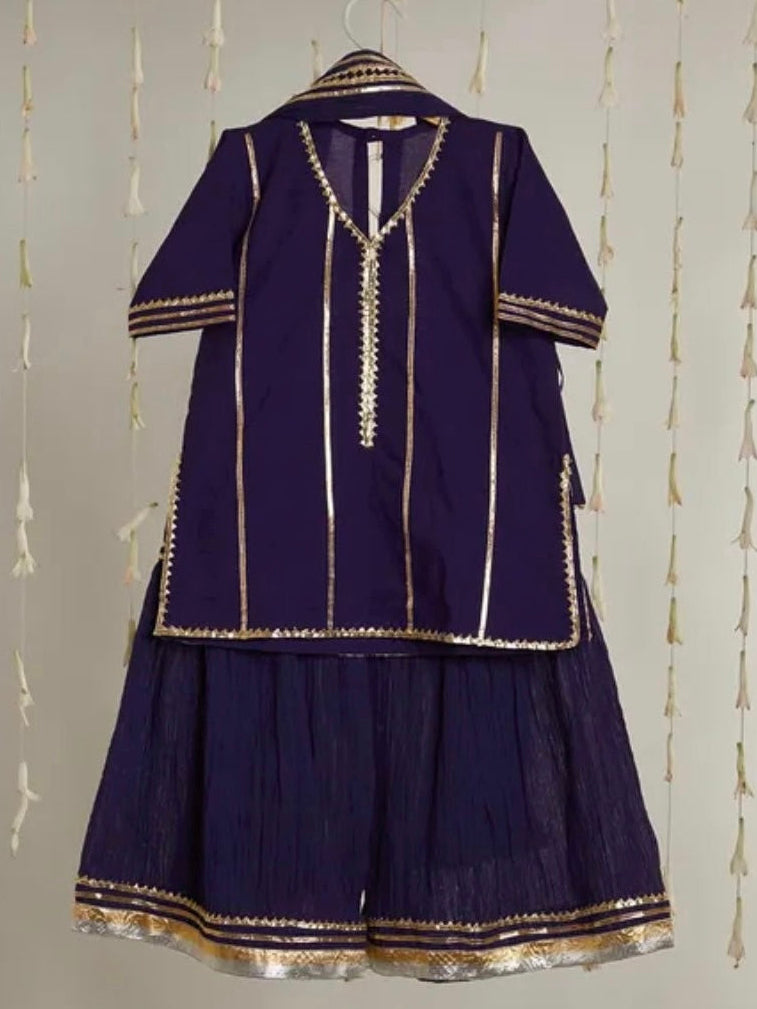 Kids gota work blue gharara set