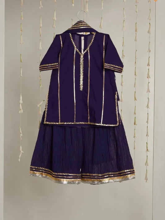 Kids gota work blue gharara set